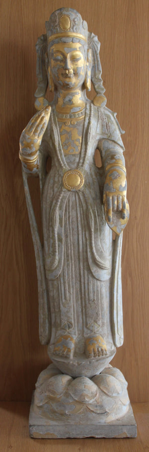 Buda y Bodhisattva en Piedra Tallada