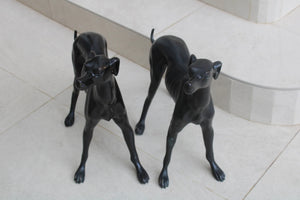 Pareja de Galgos en Bronce Art Déco